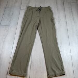 Pact Womens Pants Size Small Beige Green Organic Cotton Midweight Pull-On